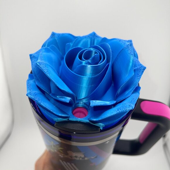 3D Rose Tumbler Topper that fit the new Barbie x Stanley 80s Rockers lids - Picture 11 of 15
